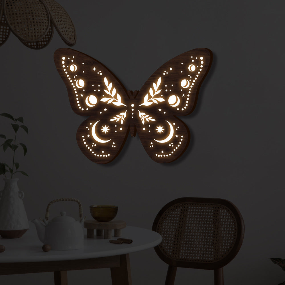 Lunar Butterfly Accent Lamp | Wooden Night Light