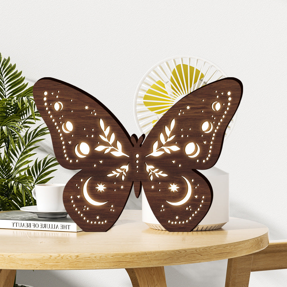 Lunar Butterfly Accent Lamp | Wooden Night Light